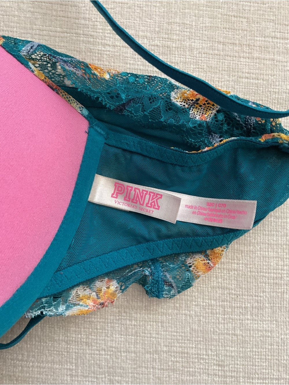 Teal Floral Lace Underwire Bra - Women Intimates & Sleepwear - Picture 5 of 5